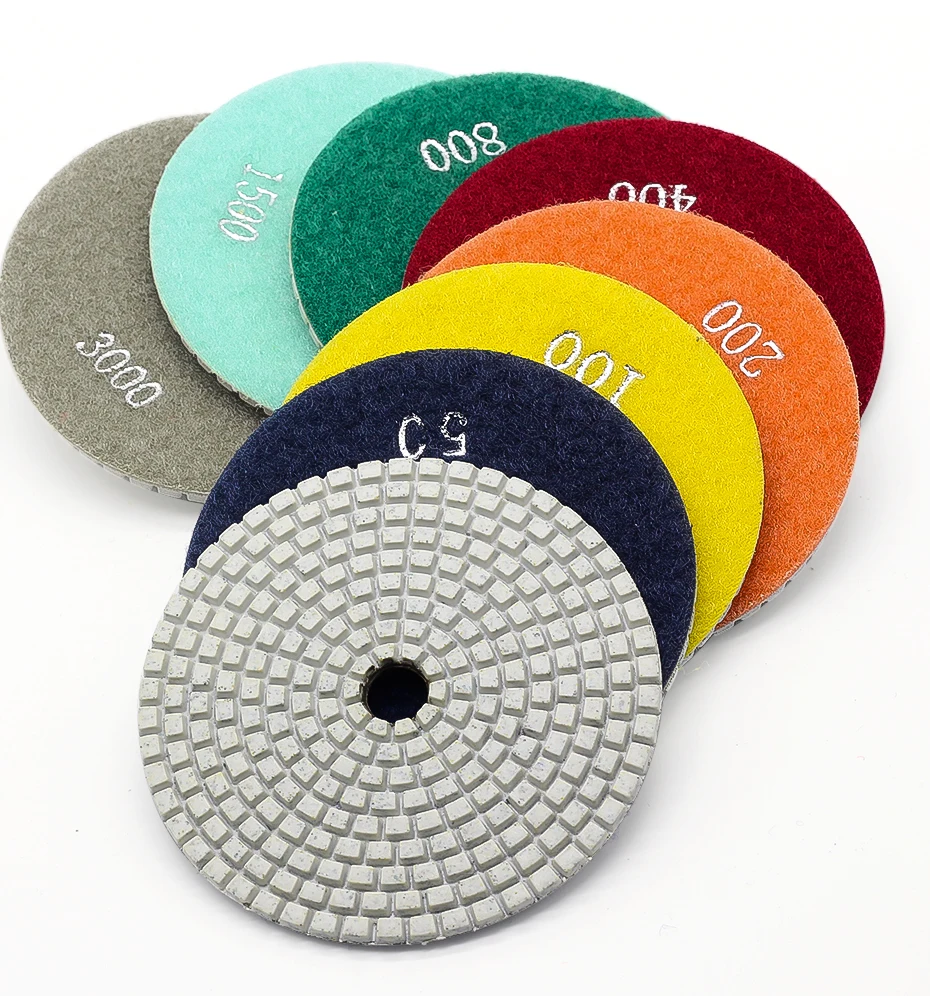 3000 4 Inch (100mm) With 2.5mm Flexible Diamond Polishing Pads Diamond