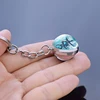 Fashion Sea Animals Keychain Turtle Starfish Shark Jellyfish Dolphin Pattern Double Side Glass Ball Pendant Keyring ► Photo 3/5