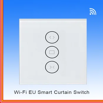 

App Eu Wifi Tuya Smart Touch Curtain Switch Voice Control By Alexa Echo Google Phone Control For Electric Curtain Motor