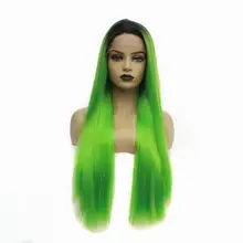 Special Price Middle Part Ombre Green Long Silky Straight Hair Heat Resistant Glueless Synthetic Lace Front Wigs for Women Natural Hairline Special Price Middle Part Ombre Green Long Silky Straight Hair Heat Resistant Glueless Synthetic Lace Front Wigs for Women Natural Hairline
