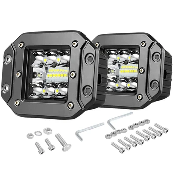 

Flush Mount LED Pods 2PCS 5 inch LED Strip 42W Three Rows 27000LM Upgrade Chipset Floodlight Combination Beam for Truck SUV Mari