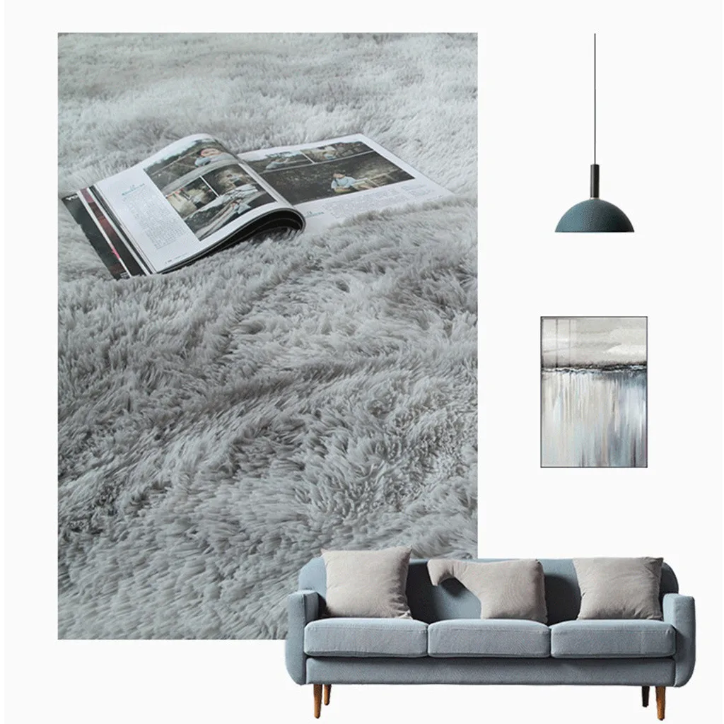 

Ultra Soft Modern Area Rugs Shaggy Nursery Rug Home Room Plush Carpet Decor