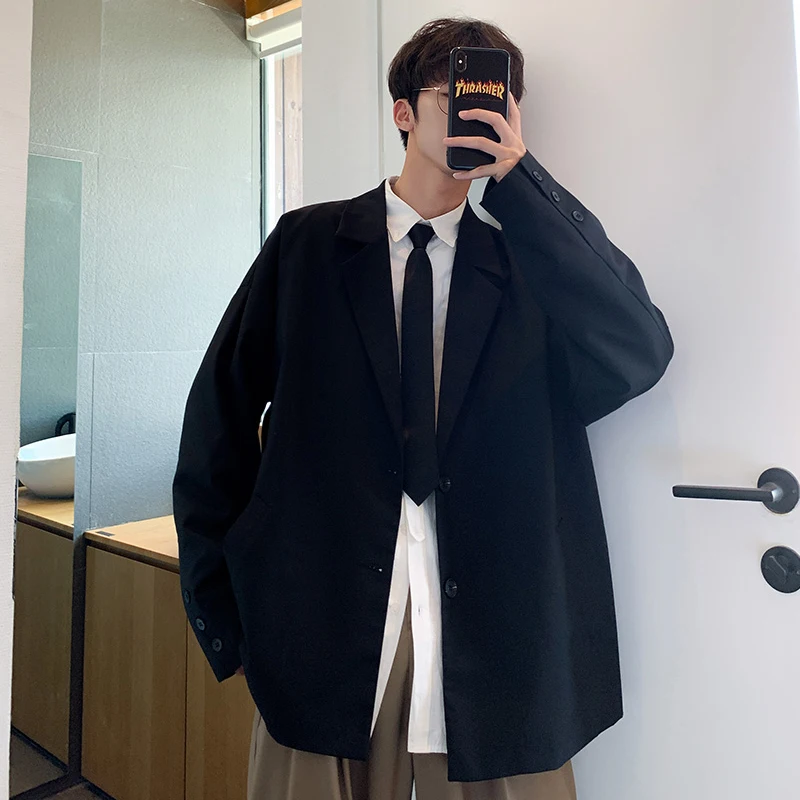 Autumn New Blazer Men Suit Jacket Fashion Business Casual Dress Jacket Man Streetwear Wild Loose British Wind Jacket M-2XL Autumn New Blazer Men Suit Jacket Fashion Business Casual Dress Jacket Man Streetwear Wild Loose British Wind Jacket M-2XL
