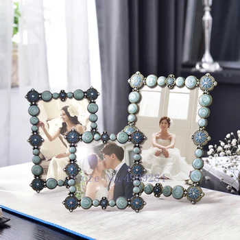 

Retro Metal Gem Photo Frame Handmade Creative Wedding Desktop Photo Storage Display Crafts Decoration Photo Frames for Picture
