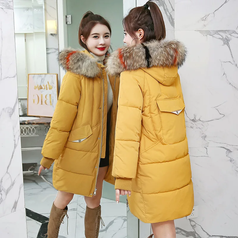 

2019 New Style Cotton-padded Clothes Mid-length Korean-style Cotton-padded Jacket Dongdaemun Slimming down Jacket Winter WOMEN'S