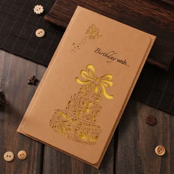

1pack set Hollow Kraft Paper Message Greeting Card Letter Envelope Romantec gift box butterfly 18*11CM