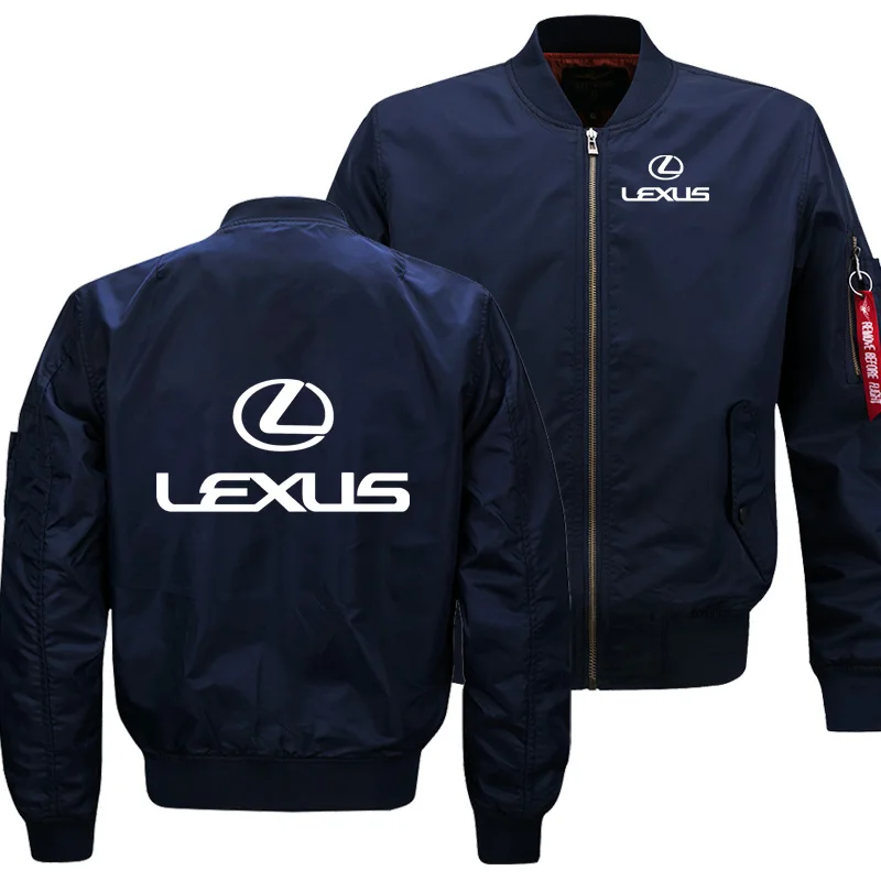 Мужская Летающая куртка Wintter, теплая тонкая куртка пилота Fiy, мужская толстовка с логотипом Lexus Car, хип-хоп Harajuku, мужская куртка, Мужская одежда - Цвет: Синий