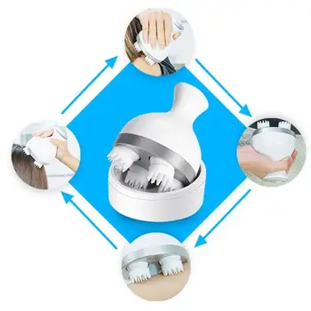 

Durable Head Massage Instrument 800 MAh Acupoint Stimulation Calf Pain Back Shoulder Electric Head Massager Cat Massage White