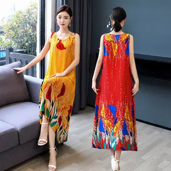 

Summer 2020 Women Nightgowns Sleep Home Dress Female Loose Mom Night Dress Ladies Sleepwear Long Nuisette Patchwork Color