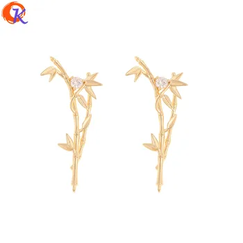 

Cordial Design 20Pcs 20*46MM Jewelry Accessories/Hand Made/CZ Charms/Bamboo Shape/Genuine Gold Plating/DIY Part/Earring Findings