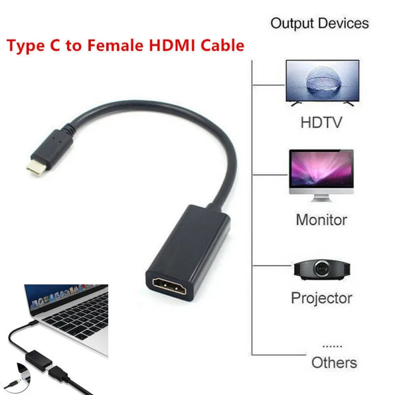 Кабель адаптер Type C HDMI Мини Ультратонкий USB аудио видео конвертер для монитора