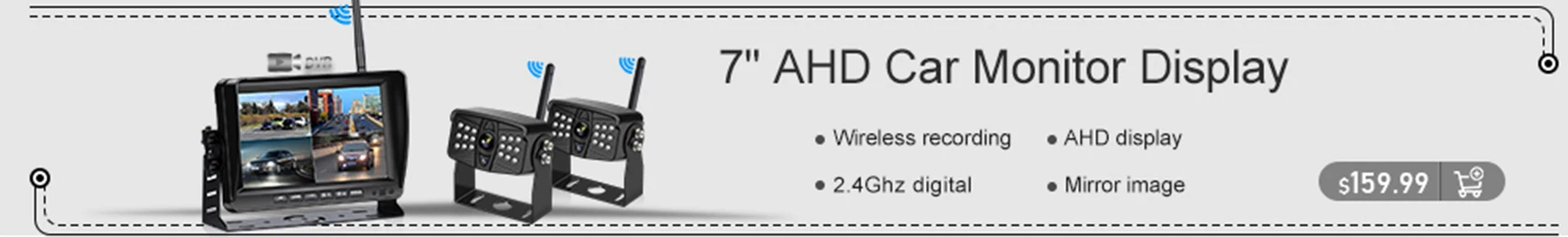 10.1 inch AHD 4ch Recorder DVR Car Monitor Vehicle Truck Night Vision Rear View Camera Security Surveillance Split Screen Quad
