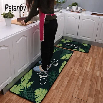 

2Pcs/Set Polyester+Rubber Slip-resistant Washable Entrance Doormat Floor Mat Kitchen Long Carpet Corridor Rug Front Door Mats