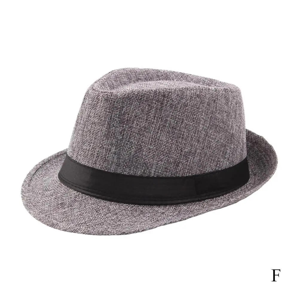 F Шляпа Fedoras унисекс винтажная Мужская и женская шляпа-пирожок с корсажная лента Джаз теплые шапки и кепки шляпа от солнца - Цвет: F