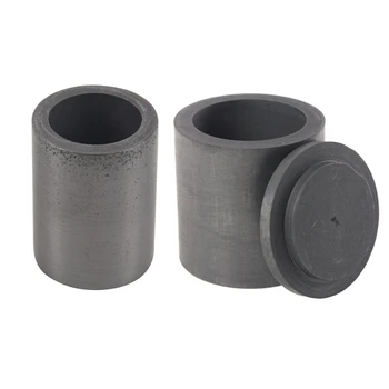 

2 Pcs High Purity Graphite Melting Crucible Casting with Lid Cover, 40x40mm & 40x30mm