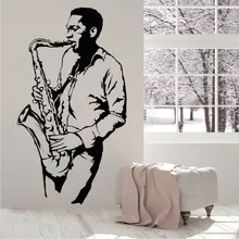 Саксофон для мужчин поколение резные удалить прохладную клейкую бумагу гостиная спальня диван Фоновые наклейки на стену настраиваемые MU4642