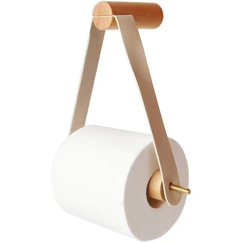 

1Pcs Wooden Paper Towel Holder Toilet Paper Holder Square Punch Roll Paper Holder Toilet Paper Holder For Home Bathroom Toilet