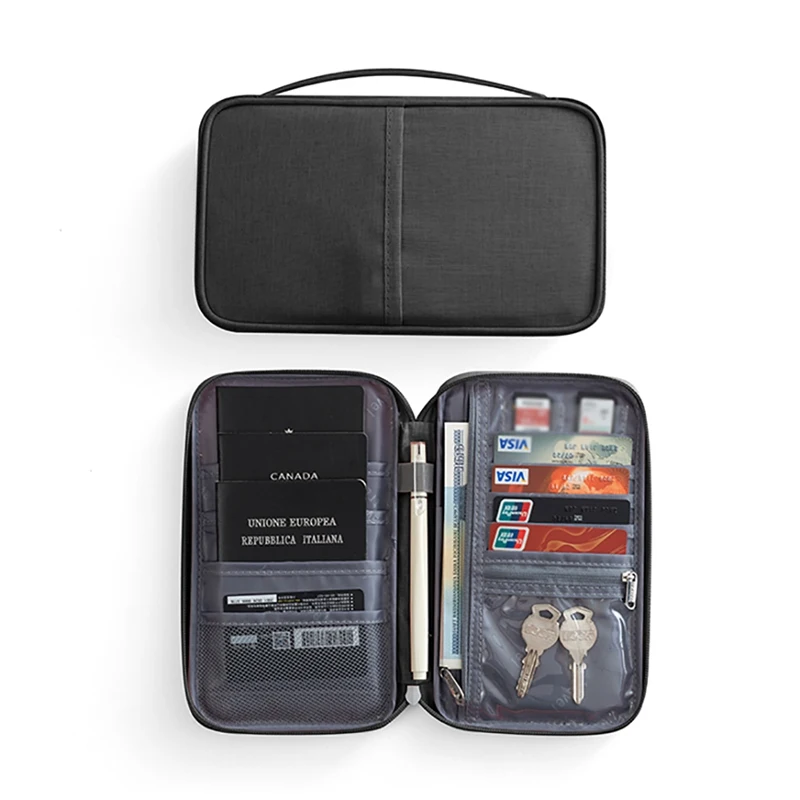 Travel Passport Document Storage Bag Waterproof Oxford Fabric Credit Card Wallet File Folder Document Storage Pouch Bags