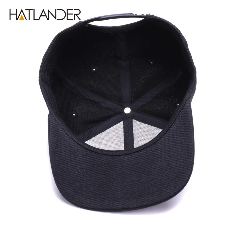 HATLANDER, оригинальные черные бейсболки, облегающие мужские кепки, 6 панелей, Кепка в стиле хип-хоп, модные спортивные шапки, бейсболка с вышивкой, шапка