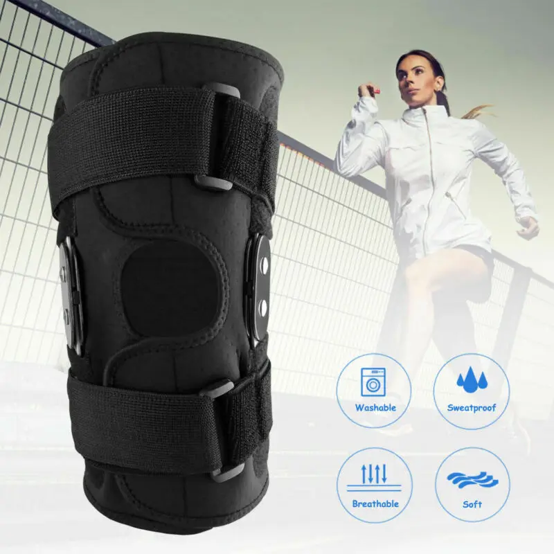 Hinged Knee Brace Plus Size Adjustable Double Metal Knee Brace Support