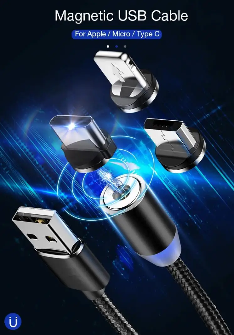1 м Магнитный USB кабель для зарядки USB кабель Магнитный зарядный Micro USB кабель для мобильного телефона USB шнур