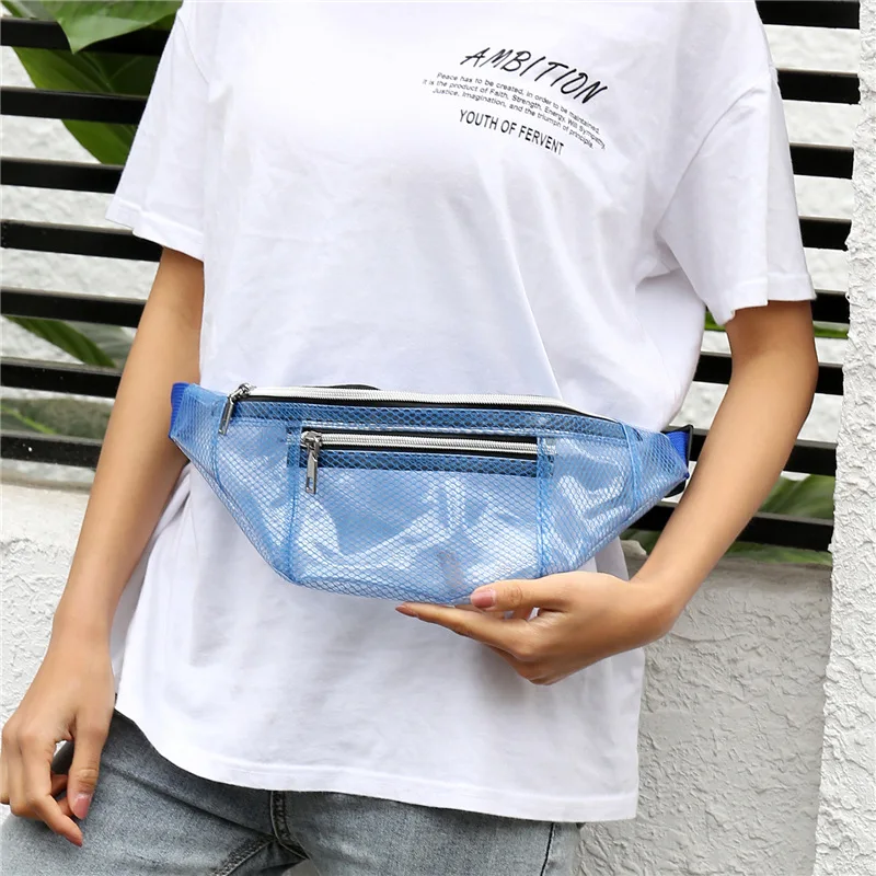 Transparent PVC Phone Purse Women Waist Bag Fanny Pack Chest Travel Clear Wallet 