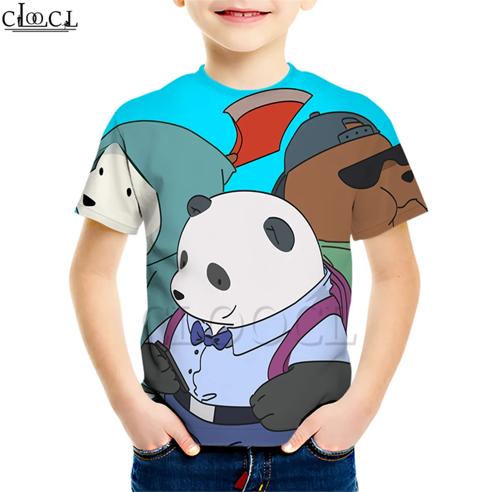 Kids T shirt 9 Детские футболки с рисунком из аниме «Мы Голые Медведи» Детский свитер с короткими рукавами и 3D принтом милого медведя для мальчиков и девочек повседневные Детские Молодежные Топы - Цвет: Kids T shirt 9