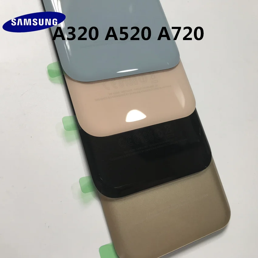 Оригинальная задняя крышка из стекла для SAMSUNG Galaxy A3/A5/A7 2017 A320 A520 A720 Замена корпуса
