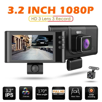 

Car DVR 2 Lens Camera 1080P FHD 3.2 inch IPS Dash Cam With Rearview Camera Video Recorder Auto Registrator Dvrs Dash Cam