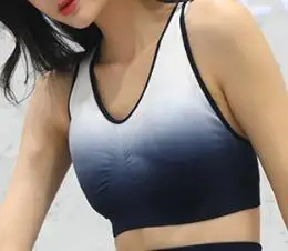 CB225 navy bra Бесшовный спортивный костюм для женщин, градиентный комплект для фитнеса и йоги, спортивный костюм, спортивная одежда для бега, топ, леггинсы, спортивный костюм, Mujer - Цвет: CB225 navy bra