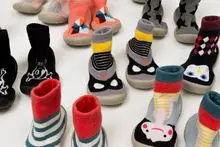 [Вечерние носки без рисунков животных] Новые Стильные Детские хлопковые носки с рисунком из Южной Кореи нескользящие носки-тапочки для малышей