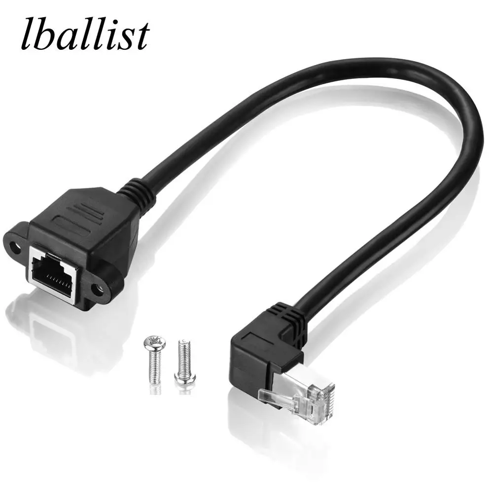 Lballist 90 градусов Cat 6 RJ45 папа мама Ethernet LAN Сетевой удлинитель экранированный с