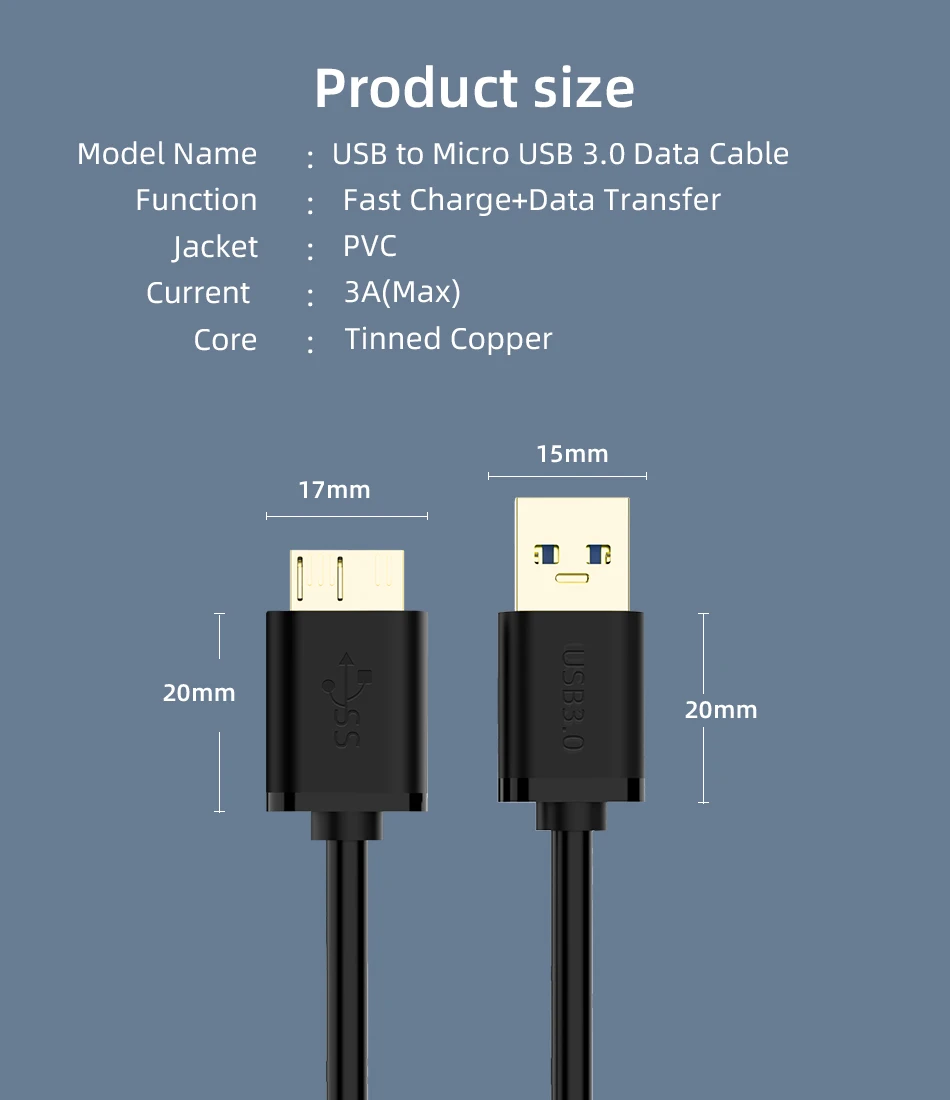 USB 3,0 type A к Micro B кабель высокоскоростной кабель синхронизации данных код для внешнего жесткого диска HDD samsung S5 Note3 ПК ноутбук