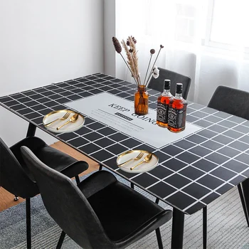 

Nordic Leather tablecloth waterproof oil-proof Coffee Dinner Table Lattice Placemat Table Decor Customized Furniture Protector