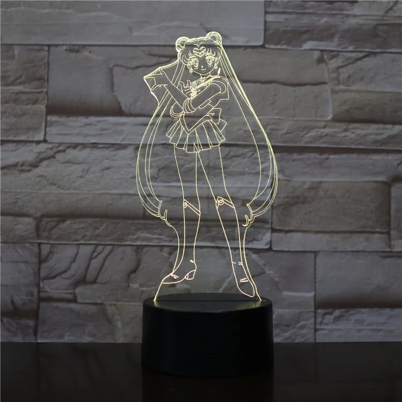 Светодиодный ночсветильник Tsukino Usagi с USB 3D фигурка украшение для мальчиков детей