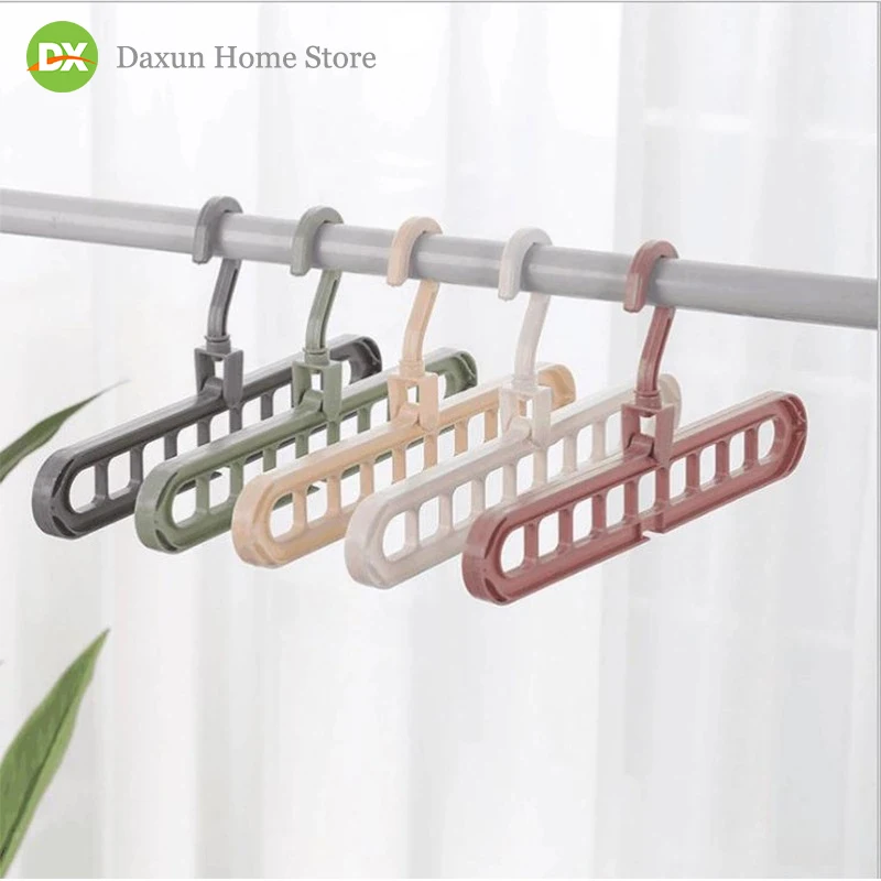 

Multi-function Folding Magic Hanger Nine-hole Rotating Magic Clothes Hanger Wardrobe Drying Clothes Home Bedroom Storage Holder