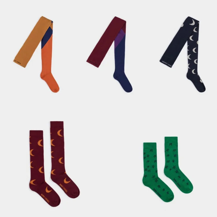 Детские носки для девочек и мальчиков, Детские Носки с рисунком звезд и Луны хлопковые носки с принтом в школьном стиле для детей возрастом от 1 года до 10 лет - Цвет: Коричневый