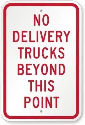 Pengno No Delivery Trucks Beyond This Point Metal Wall Poster Targa In Latta Vintage Bbq Restaurant Dinner Room Cafe Shop Decor