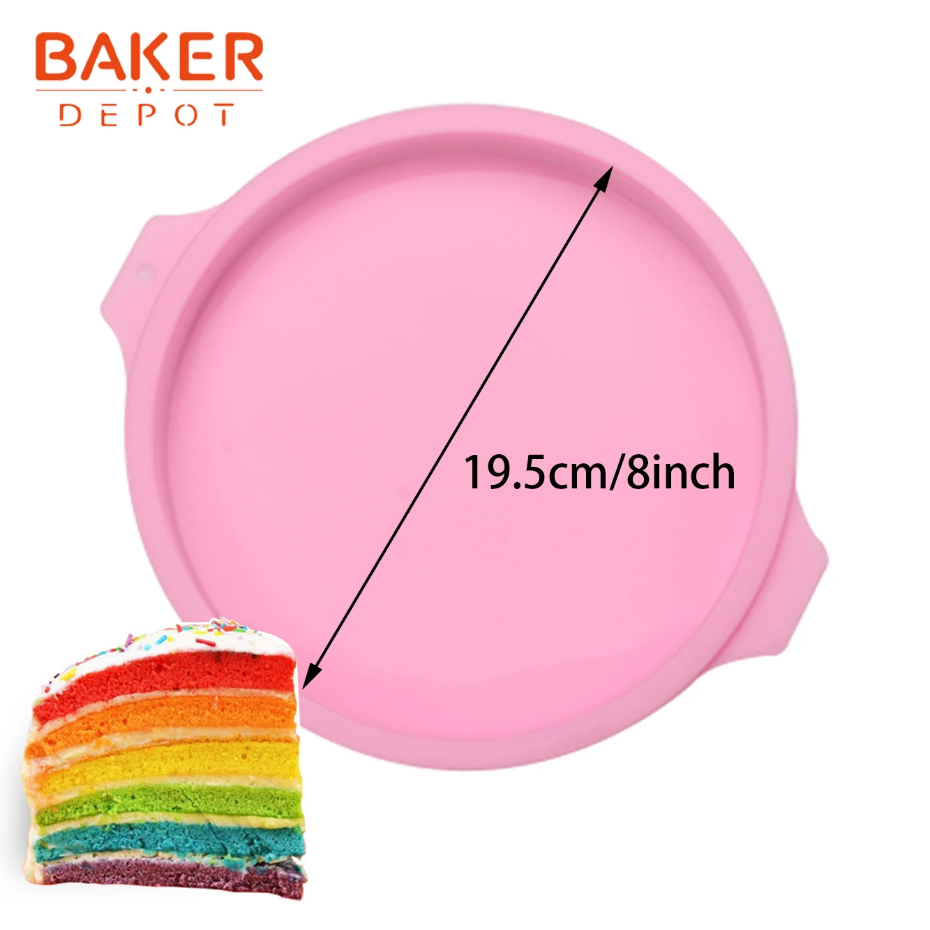 BAKER DEPOT, силиконовая форма для торта, выпечки, КРУГЛЫЙ пудинг, хлеб, радужная форма для торта, форма для пиццы, украшение торта, сделай сам, на день рождения - Цвет: CDY-430