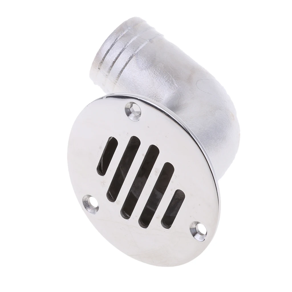 Marine Grade 316 Stainless Steel Deck Drain Scupper - 38mm Tube Fixed Cover