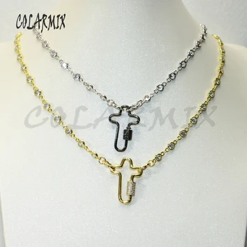 

3pcs Cross pendants necklace zircon chain necklace bolt charm necklace high quality fashion accessories for women 506230
