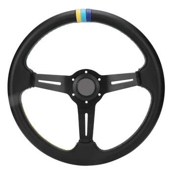 

Car Steering Wheel 350mm/14 Inch Aluminum Alloy Universal Alloy Vehicle Car Steering Wheel (Black)