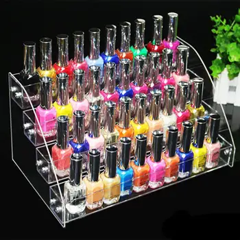 

Acrylic Nail Polish Rack Clear Lipstick Storage Box Tabletop Display Stand Essential Oils Shelf Cosmetic Varnish Organizer