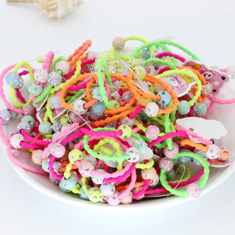 

30pcs Shine Ball Hair bands Children Girl Fashion Hair ornaments Headwear hair decoration elastics headband for girls ties