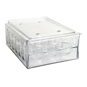 

12 Grids Kitchen Refrigerator Freshness Box Egg Freshness Storage Box Transparent Glove Box Seperated with Lid Egg Box