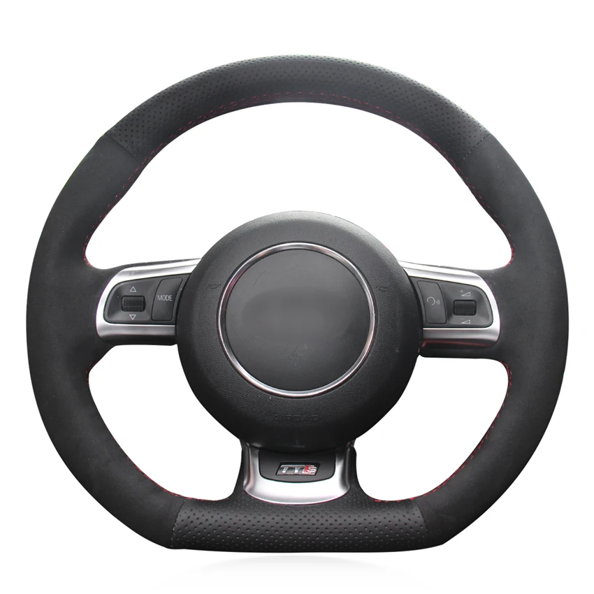 Black Suede Genuine Leather Car Steering Wheel Cover for Audi R8 2008-2010 TT 2008-2015 TTS 2009-2015 RS 2012-2013 | Автомобили и