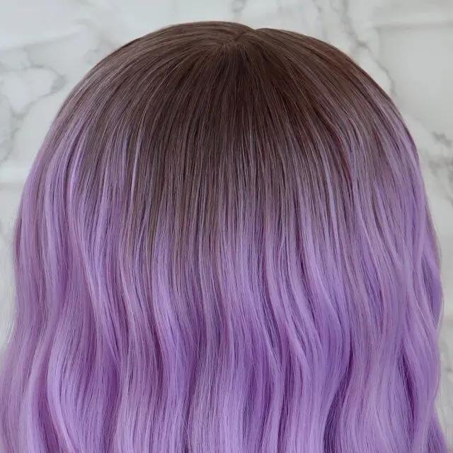 brown-purple Maycaur 2 тона цвета коричневый/белый Короткие Волнистые Боб парики средняя часть синтетические волосы парики термостойкий парик для черных женщин - Цвет: brown-purple