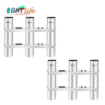 

2PCS 3 Tubes Link holder stainless steel 316 fishing rod fishing rod socket rack marine fishing box kayak boat yach