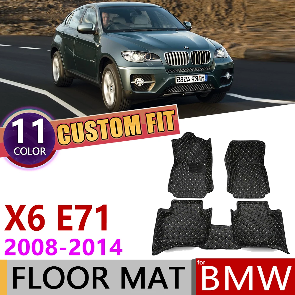Custom Leather Car Floor Mats for BMW X6 E71 20082014 5 Seats Mat Foot