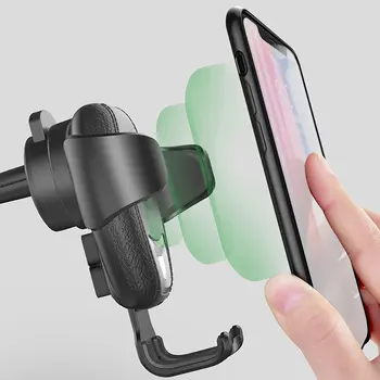 

Vehicle Gravity Bracket Car Vent Mount Holder Universal Car Wireless Charging Stand Automatic Clamping Fast Charger CW3 Leather